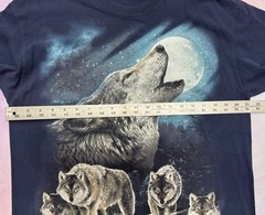 Gildan Heavy Cotton Large Wolf Nature Tee Wolf Pack Howling Moon Winter Wolf