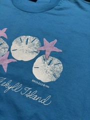 Vintage 80s Jekyll Island T-Shirt Size Large Puff Print Sea Shells Single Stitch