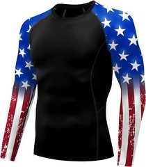 American Flag Rash Guard �C Men’s UPF 50+ Sun Protection Long Sleeve Shirt