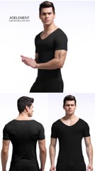 3Pack New Fashion Men’s V Neck Short Sleeve T-Shirt Solid Color Modal Undershirt