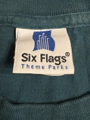 SIX FLAGS Marvin The Martian Single Stitch Shirt Size XL Teal Green Vintage 1998