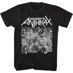 Anthrax No Frills Black T-Shirt Liquid Blue