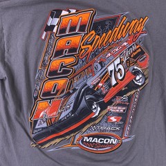 Gildan Shirt Mens XL Gray Macon Speedway Nascar Racing Car Double Sided