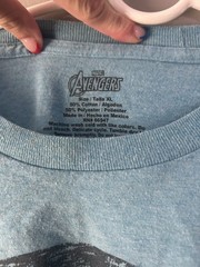 Marvel Avengers Captain America Shield Logo Graphic Blue Crew Neck Tee XL
