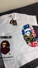 A Bathing Ape Ape Head Camouflage White & Black Short Sleeve T-Shirts