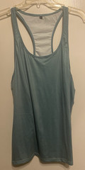 Men’ Tank Top Racerback Bodybuilding Fitness Unbranded Size XL Blue Silky NWOT
