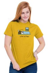Life is Crap Funny Tired Lazy Sleep Late Womens or Mens Crewneck T Shirt Tee