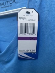 NEW Nautica Performance Mens Blue T-Shirt 2XL V Neck Short Sleeve NWT $44.50