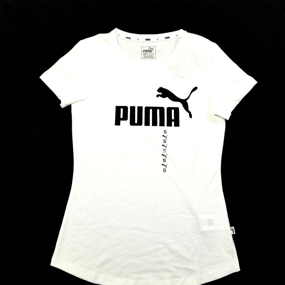 Puma Women’s T-shirt Essentials Graphic Print Logo Cotton