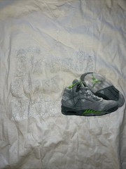 Vintage Air Jordan 5 Green Bean White T-Shirt Basketball Print size 3x Brand