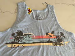 BUC-EES Beach Scene~ Men’s Large Lt. Blue Tank Top