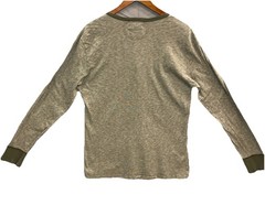 Double RL RRL Ralph Lauren Waffle Knit Henley Shirt Mens Large Thermal Designer
