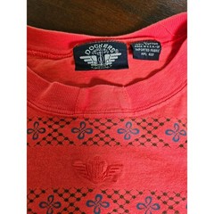 Dockers Long Sleeve Shirt Mens Large Red Striped Vintage Cotton Crewneck