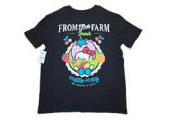 Hello Kitty Black Graphic T-Shirt with Colorful Character Design