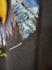 VTG Single Stitch Crewneck Bald Eagle Freedom Graphic T-Shirt Black 2001