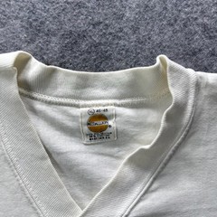 Vintage Medallion Shirt Mens XL White USA V-Neck 50/50 PolyCotton Graphic 90s