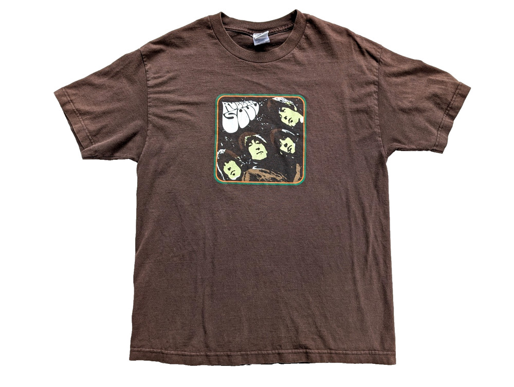 The Beatles Rubber Soul Shirt Mens Large 2005 Brown Vintage Y2K