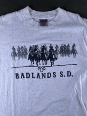 Vintage 90s Badlands SD Cowboy Horse Graphic T Shirt Western USA Single Stitch L