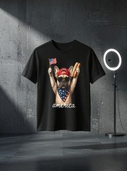 Unisex USA America French Bulldog Hot Dog 1776-2026 4th of July Graphic T Shirt