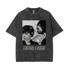Crystal Castles T-Shirts Graphic Print Washed 100% Cotton Tees