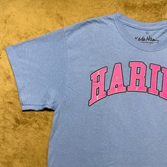 Keith Haring Graphic T Shirt Mens L Blue Pink Three Eyed Face Pop Art Tee