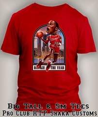 Big & Tall Toon “J” Rookie of the Year Sport Graphic Tee Shirt Pro Club Shaka