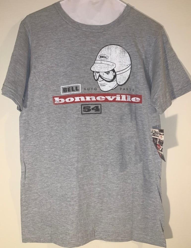 Bell Helmets Auto Parts Bonneville 54 Men’s Retro Tee T-Shirt Grey Large L NEW