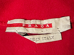 Prada Sport Color block Long Sleeve Red Tab Fleece Nylon Sweatshirt Pullover S