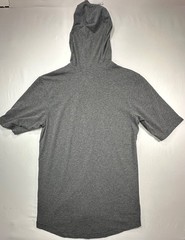 Nike Athletic Cut Logo Short Sleeve Pullover Hoodie Gray M