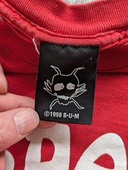 Vintage B.U.M Respect Shirt Mens Medium Red Dragon Single Stitch 1998 90s Y2K