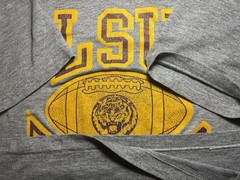 Vintage 70s 80s LSU Tigers Football Tee T Shirt Small Single Stitch Gym Work Out