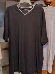 Gently Worn – 3 Men’s Claiborne Shirts – XXL Black And Grey – V Neck And Rounded