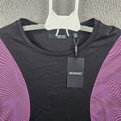 NEW Murano T-Shirt Men 3XB Stretch Short Sleeve Black Purple Liquid Luxury