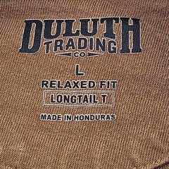 Duluth Trading Co Longtail T Relaxed Fit Brown Cotton Work T-Shirt Mens Large