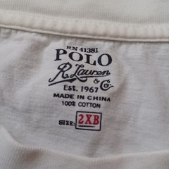 Polo Ralph Lauren T Shirt Mens 2XB White Logo Pocket Tee Long Sleeve