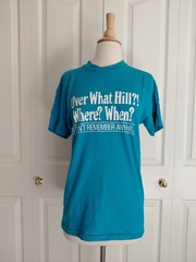 Vintage 1980s Over The Hill Blue Cotton T Shirt Single Stitch Small