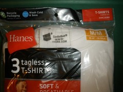 NEW Hanes 3 Tagless T-shirts White Men’s Medium