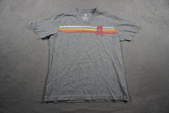 Psycho Bunny Shirt Boys XL Gray 16-18 V Neck Stripe Skull Bunny Logo Graphic Tee