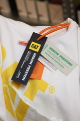 Heron Preston x CAT Mens White Cotton Graphic T-Shirt Size S New Original