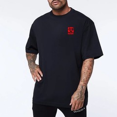 Men’s Sport Workout Gym Loose Fit 100% Cotton T-Shirt Oversized Streetwear Tee