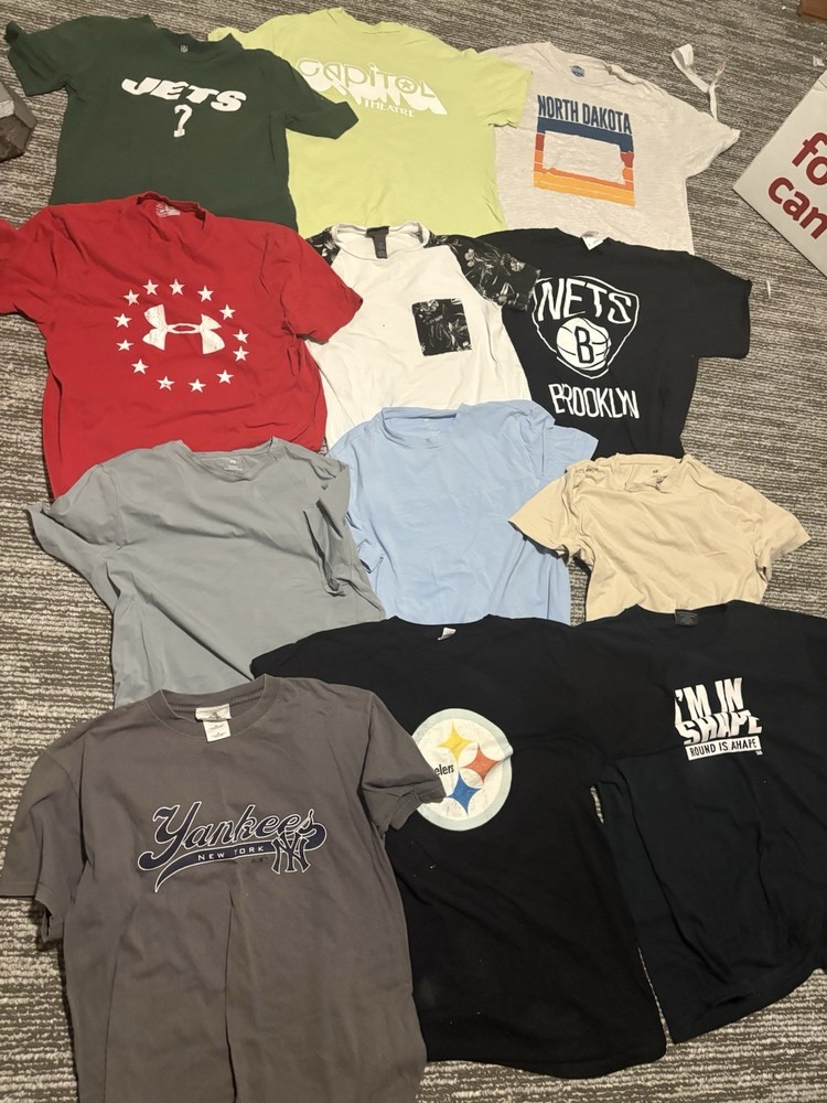 Mens Brand Name Designer T Shirt Lot Of 12 M/L UNDER ARMOR NFL HUMOR NBA