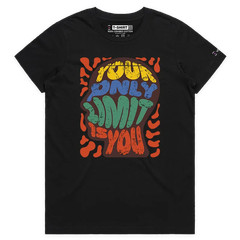 VOICEART Your Only Limit Is You Quote Motivational T-Shirt with Premium Graphic