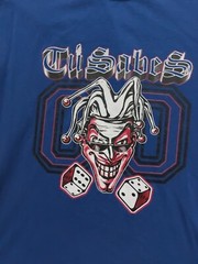No Boundaries Graphic Joker Jester Dice T-Shirt Mens Lg Vintage 2-tone
