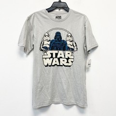 Star Wars Men’s Darth Vader & Stormtroopers Circular Icon Gray Shirt Small