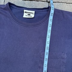 Vintage Russell Athletic Pro Cotton Pocket T-Shirt Blue Men’s Large Blank Faded