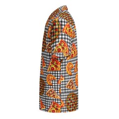 Pizza Pie & Slices Black Table Cloth – Lightweight Button Up Casual Dress Shirt