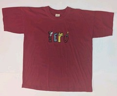 Vintage 90s RUFYAR’S Peru Embroidered Parrot Llama Pepper Spellout Red Size Med