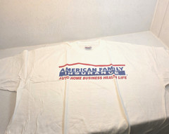 Vtg American Family Insurance Tee T Shirt White Cotton Hanes XXL Beefy 50/52 NOS