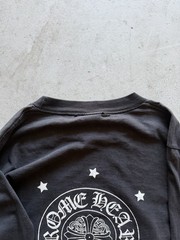 Vintage Chrome Hearts Black Long Sleeve Pocket Tee Star Graphic Print Size S