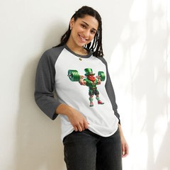 Bodybuilder Muscular Leprechaun 3/4 Sleeve Shirt St. Patrick’s Day Irish Luck
